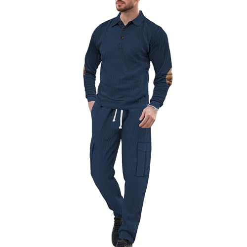 Ensemble homme deux pièces bleu marine en coton taille XXXL