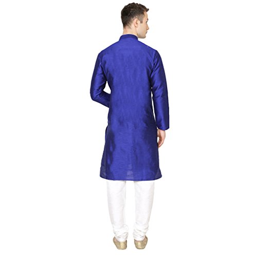 Churidar de algodón transpirable contra el calor Kurta azul de hombre 42 3