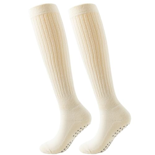 Generisch Medias de compresión para hombre y mujer, largas, para ciclismo, trombosis, de compresión, para vuelo, neurosocks, 01 beige., Talla única