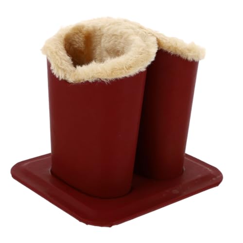 INOOMP Support Lunettes Double Compartiment Peluche Rouge Organisateur de Bureau Compact et Stable Rangement pour et Soleil Accessoire de Table Pratique