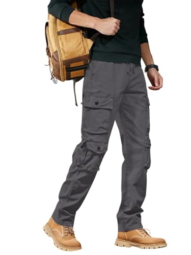 Image of Leriya Fashion Men's Cargo Pants | Multi Pocket Cotton Cargo Joggers for Men | Loose Fit Stylish Pant with Pockets | Casual Baggy Trousers & Streetwear Lower
