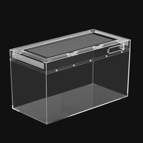 MLVFHN 爬虫類 ケージ レプタイルボックス のアクリル素材 昆虫 ヤモリ 分割式デザイン 飼育ケース 飼育セット 脱走防止ネット クレステッド むしかご 縦長 ッコー むしかご 放熱穴 むしかご プラケース 給餌孔(50X24X27cm)