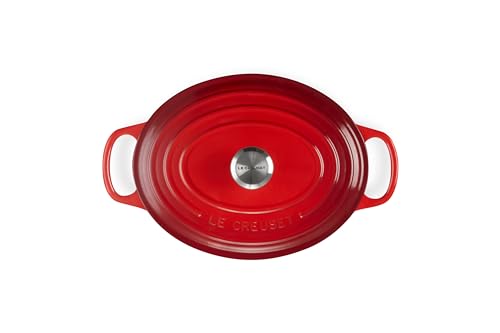 Image of LE CREUSET Signature Cerise Cast Iron Oval Casserole, 27 cm