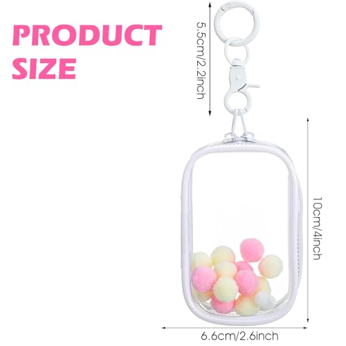 Image of Clear Figure Display Bag with Keychain, Portable Doll Storage Bag Blind Box Display Case Bags Waterproof Carrying Pouch Keychain for Mini Figure /Doll Collectors