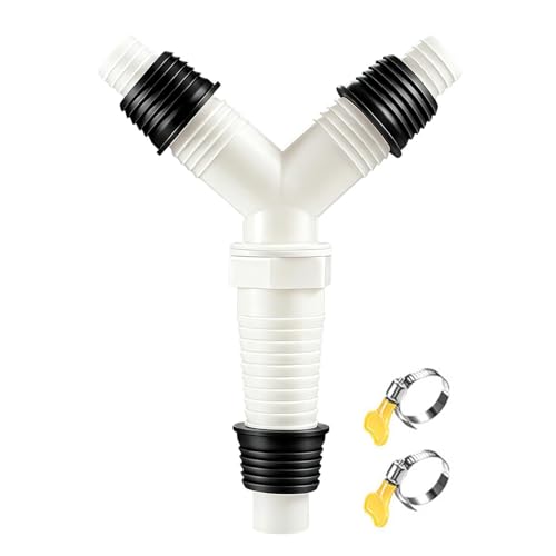 3 Way Drain Hose Connector Easy Installation Tight Fit Anti Backflow | 3-Way Appliance Drain Hose Splitter Provides A Secure Tig