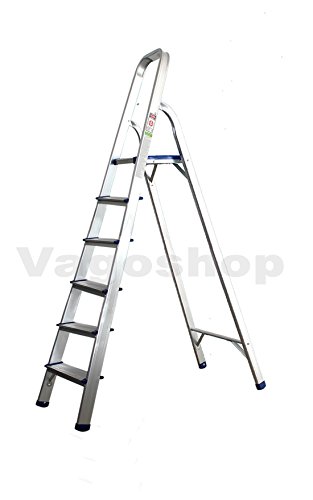 ALU Leiter Haushaltsleiter mit 6 Stufen Mehrzweckleiter Multifunktion Mehrzweck