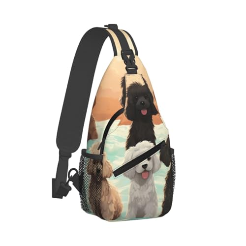 Morrales Sling Bag Poodles Dogs para Senderismo miniatura 1