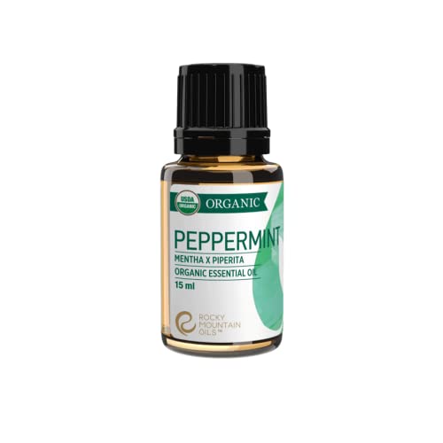 Rocky Mountain Oils Organic Peppermint Essential Oil 15ml – 100% Pure, USDA Organic, for...