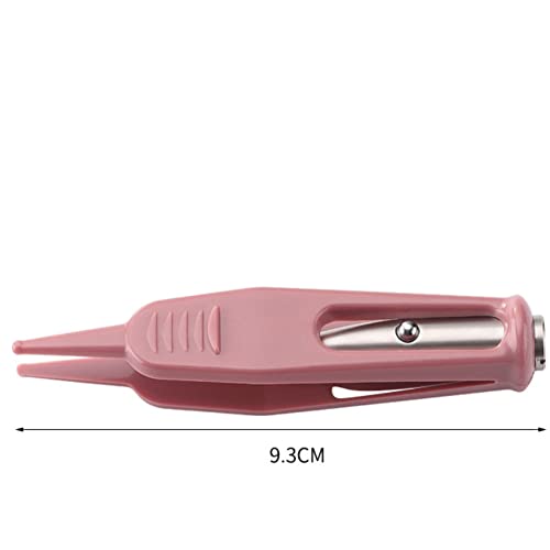 Image of 2 Pcs Infant Nose Cleaning Tweezers Round-Head Baby Booger Clips Nose Ear Cleaning Pliers Nose Booger Nippers with LED Light