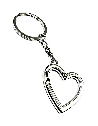 SNS Components Llavero de plata hueca de metal pesado con texto en inglés 'Love Is Love', plata, M