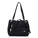 Angel Kiss Tasche Leder Damenhandtasche Schultertasche Handtaschen Wasserdicht Tragetasche Multifunktionale Henkeltasche Umhängetasche Groß für Arbeit Schule Shopper Reise Schwarz
