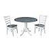 IC International Concepts Chairs Dining Table Set, White/Heather Gray