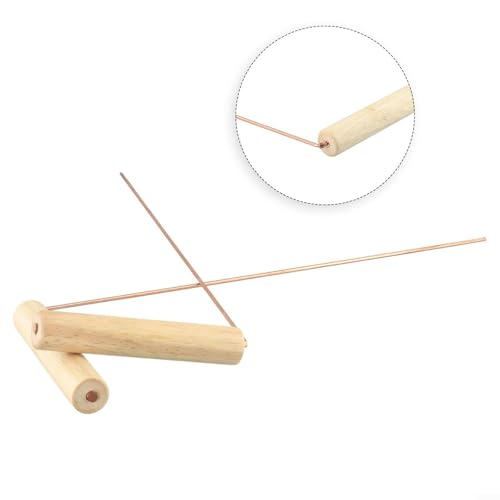 2 Stück Kupfersonde Holzgriff Kupfersonden Set für Weissagung, finden Wasser/Wasser, Mineralien