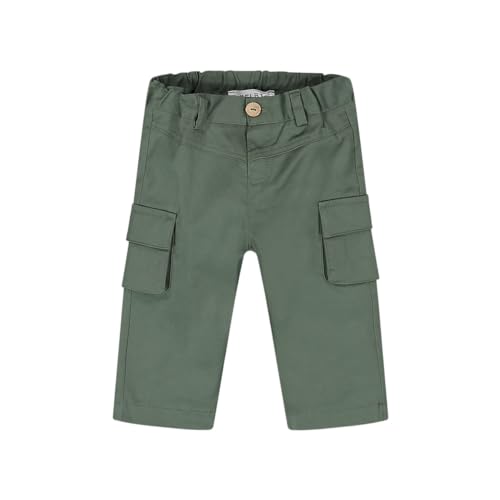 Pantalon cargo pour nouveau-né Melby en gabardine stretch vert