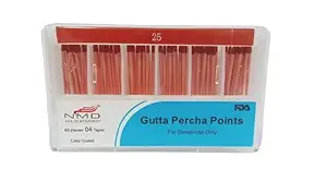 NMD Dental Gutta Percha Points (4%, 25) (Pack Of 60 Points)