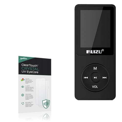 BoxWave Screen Protector Compatible with RUIZU X02 Bluetooth MP3 Player - ClearTouch Crystal Anti-UV EyeCare (2-Pack), Filters Out Harmful Blue Light Reduce Fatigue