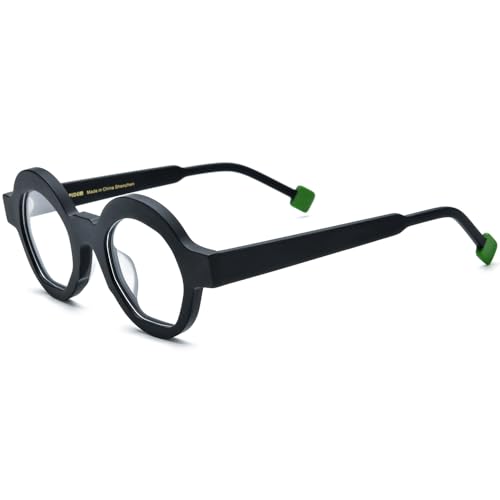 Image of HEPIDEM Multicolor Acetate Glasses Frame Women,Oversize Round Optical Eyeglasses
