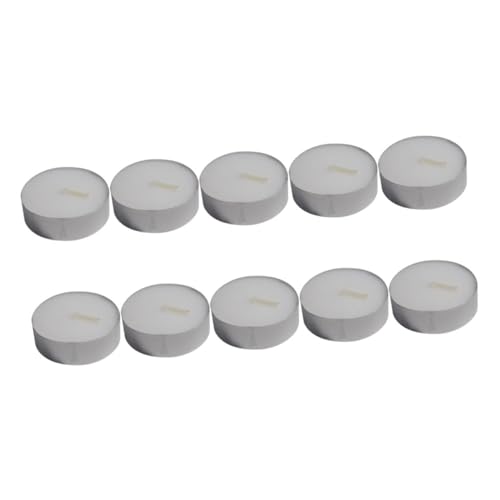 ULDIGI 10pcs Smokeless Round Candles Convenient Tea Lights for Weddings Home Decor Events Create Romantic Atmosphere Hour Burn Portable Lightweight Candle Supply