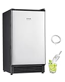 VEVOR Under Counter Ice Maker Machine, Crescent Ice, 25 Lbs/Day Stainless Steel Built in Ice Maker with Reversible Door, 22Lbs Storage Ice Maker Machine for Commercial Home Kitchen, No Drain Required