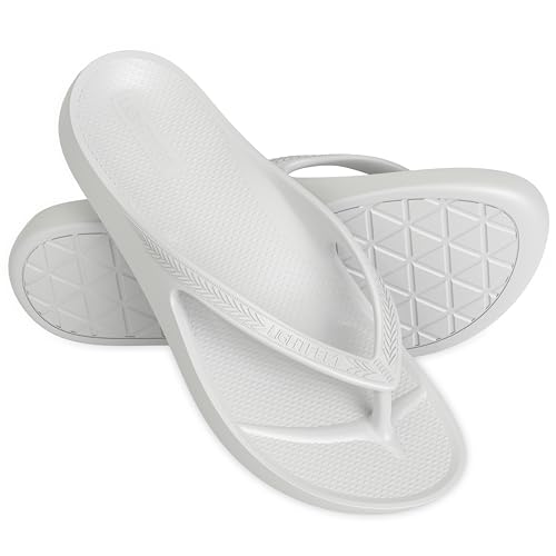 LightFeet Arch Support White Flip Flops