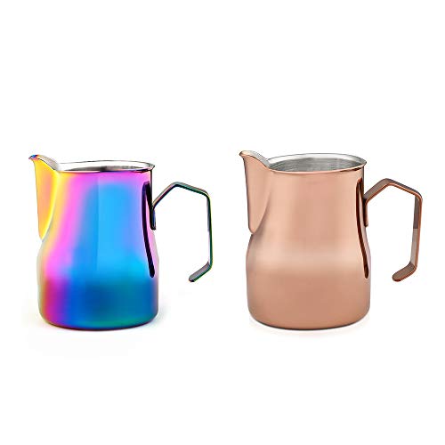 DECDEAL Recipiente de espuma de leite de jarro de espuma de leite de aço inoxidável Copos de medição