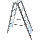 Conforme aux normes EN-131. MTRA Escabeau Double marchepied en Aluminium 6 marches