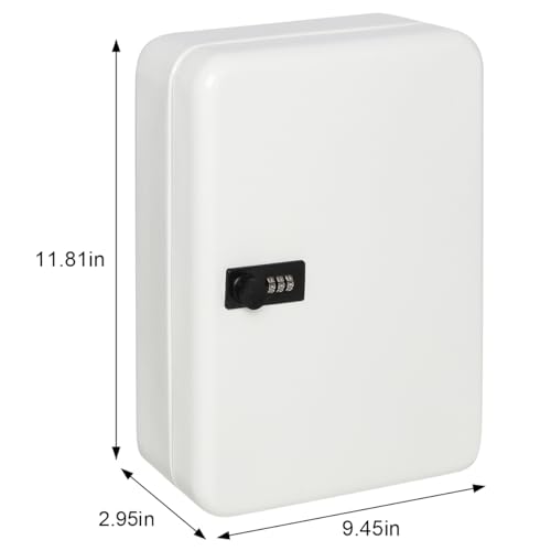 Image of Decaller Secure Key Box with Combination Lock, Key Cabinet Wall Mount Lock Box with 48 Hooks, 11 4 /5 inch x 9 1 /5 inch x 3 inch