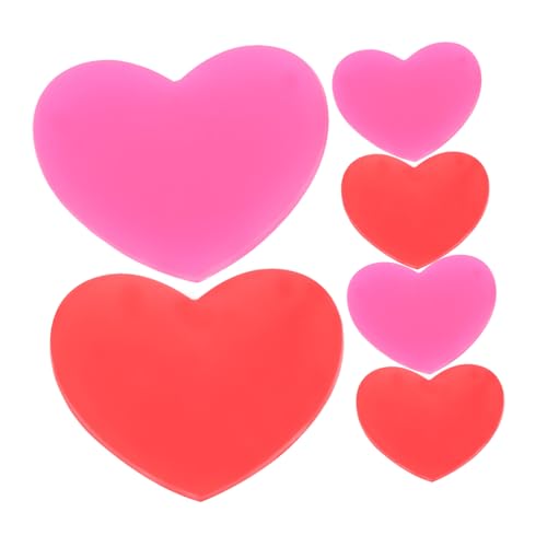 KICHOUSE 6 PCS Heart Shape Silicone Tennis Racquet Dampeners Vibration Absorbers for Consistent Play and Comfort Red and Rosy Tennis Racket Strings Dampers for All Players