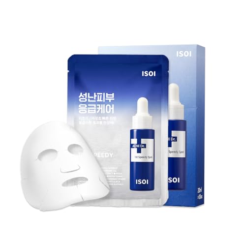 isoi ACNI Dr. 1st Speedy Mask 20ml*10 (0.68 fl oz x 10 sheets) - Pure cotton gauze sheet mask with plant extracts of tea tree.