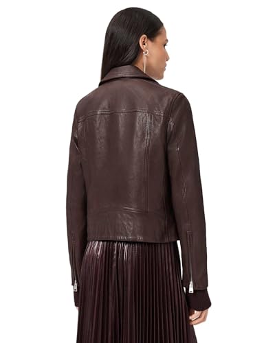 Image of AllSaints Women's Leather Jacket Dalby Biker