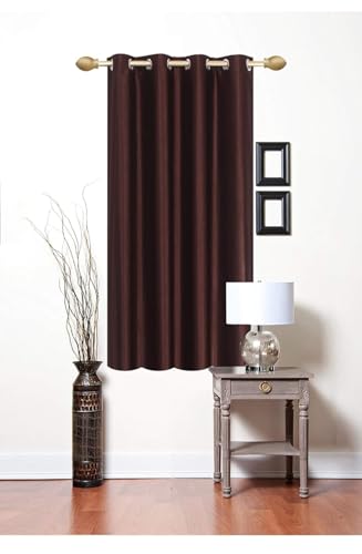 Image of Woah Modern Solid Long Crush Curtain Window CCurtain Polyester Weaved Parda Modern Parde for Living Room Bedroom Home Office Screens Eyelet Ring Brown 5Feet(Pack of 1)