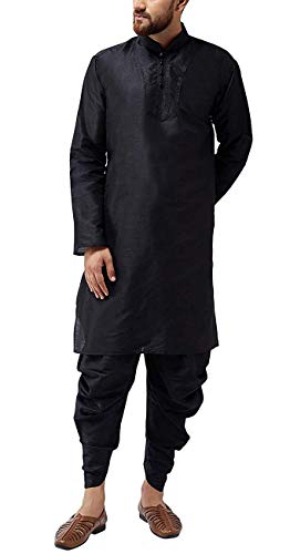 Kurta pyjama brodé pour homme résout les problèmes de taille XL noir