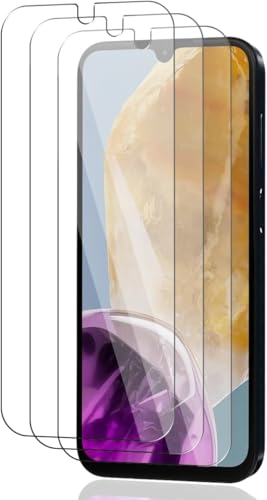 Jinyunlai Protector Pantalla para samsung galaxy M15, [3 Piezas] Antirayaduras, HD Transparente, Sin Burbujas, 9H Dureza Protector de Pantalla de Vidrio Templado para samsung galaxy M15
