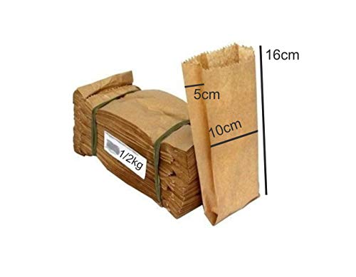 Kit Saco Papel Cereais Pardo Kraft 500 De 1/2kg + 500 De 2kg