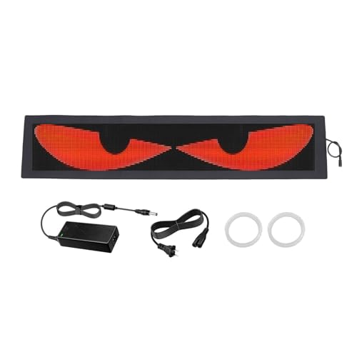 32 x 192 Dot Pixel Color LED Large Size 8.46 x 40.16inch Flexible Screen Mobile LED Dynamic Devil Eye Screen LED Devil Eye Flexible LED Display Flexible LED Signs (US Plug)
