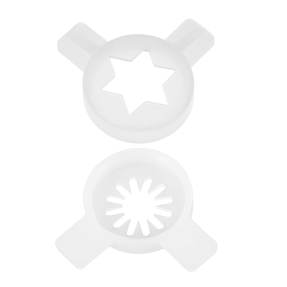 Cabilock 2Pcs Ice Cream Maker Accessories Decorative Nozzles, Hexagonal Star & Snowflake Tips, Easy to Clean, Ideal for Home & Commercial Use