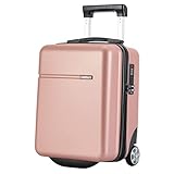 BONTOUR Cabinone Wizzair Equipaje De Mano 40x30x20 Cm, Carro De 2 Ruedas Debajo del Asiento Maleta De Cabina Avion (Oro Rosa, S: 40x30x20cm)