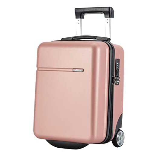 BONTOUR Cabinone Wizzair Equipaje De Mano 40x30x20 Cm, Carro De 2 Ruedas Debajo del Asiento Maleta De Cabina Avion (Oro Rosa, S: 40x30x20cm)