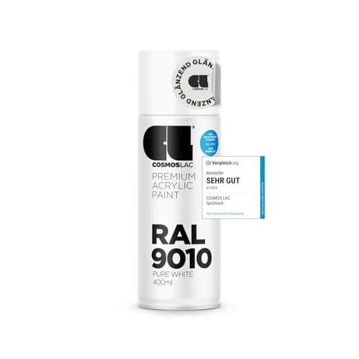 Ludwiglacke RAL1SD181 1 Spraydose 400ml autolack glänzend RAL 9003, Signalweiss 9 Cosmos LAC Acryllack Sprühdose, glänzend - Sprühlack Farbspray DIY Lackspray Sprühfarbe Sprühdose (RAL 9010 - reinweiß glänzend)