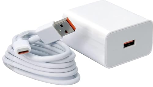 Image of Original 33W Fast USB Type C Charger Combo|Compatible for Mi Xiaomi Mobile,Power Banks|Fast Charging|(Adapter + USB to Type C Cable)|White