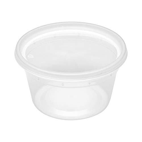 Restaurantware Asporto 12 Ounce To Go Boxes, 25 Microwavable Round Soup Containers - Clear Plastic Lids Included, Do Not Contain BPA, Clear Plastic Catering Food Containers, Disposable