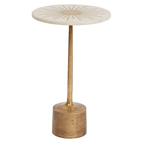 Creative Co-op 12" Marble & Metal Sunburst Table Cover