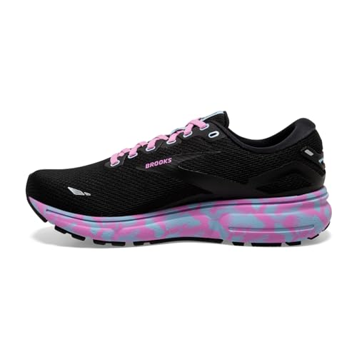 Brooks Brooks Women's Ghost 15 Neutral Running Shoe - Black/Chambray Blue/Cyclamen - 5 Medium