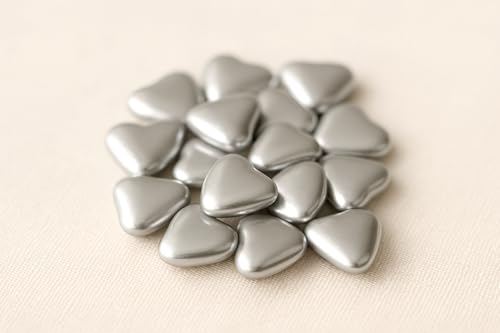 Dragées Petits Coeurs au Chocolat Suprême, 70% Cacao, Argent, Fabrication Artisanale Française, 250g (Argenté)