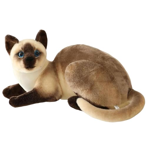 Peluche de chat siamois de 10 pouces au pelage réaliste et soyeux