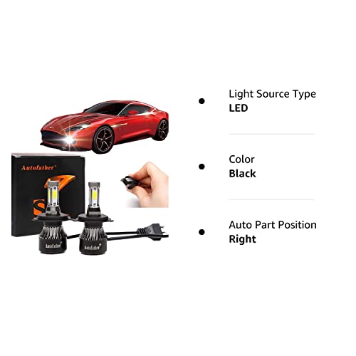 Zhange Led Headlight Bulbs H4/Hb2 /9003 Hi/Lo Dual Beam - 4 Sides 240W High Power 24000Lm Super Bright 6000K White Headlamp/Fog Light/Drl Replacement Kit - Package Of 2 #TOP7