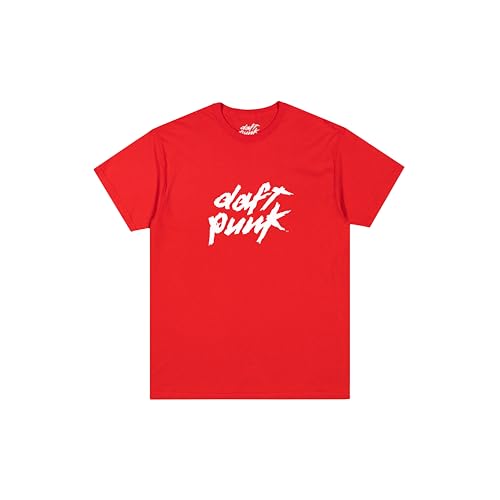 Daft Punk Sony T-Shirt Unisexe pour Adulte avec Logo Officiel Merch Classic, Rouge, M