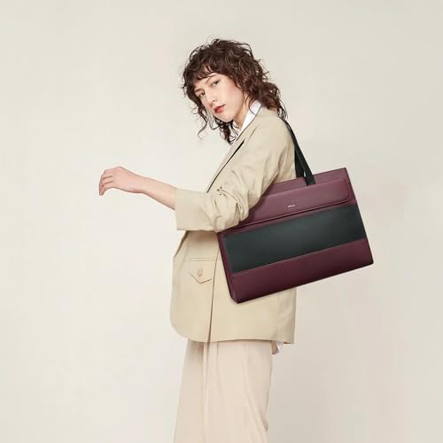 Keyli Laptop Bag for Women Sets,15.6 Inch Computer Work Bags Tote Bag Purses Waterproof Vegan Leather Briefcase Professional Business Shoulder Handbags for Teacher Office Travel Red - image 2
