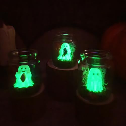 Enchanting Glowing Ghosts in a Bottle - Unique Handcrafted Spirits for Halloween Decor and Favors (Set of 3) - Image 2