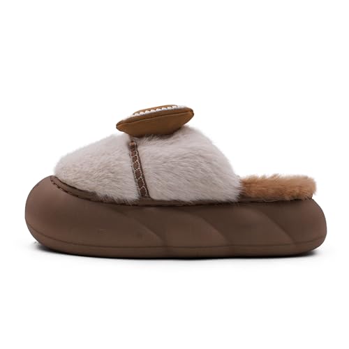 Image of VRITRAZ Women's Comfort Slip On Closed Toe Warm Winter House Clog Indoor Slipper with Cute Print and Degins